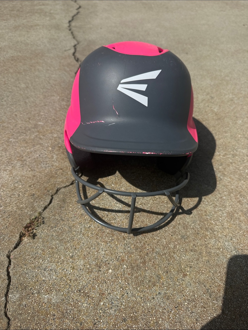 Easton Gray and Hot Pink Softball Helmet with Face Guard